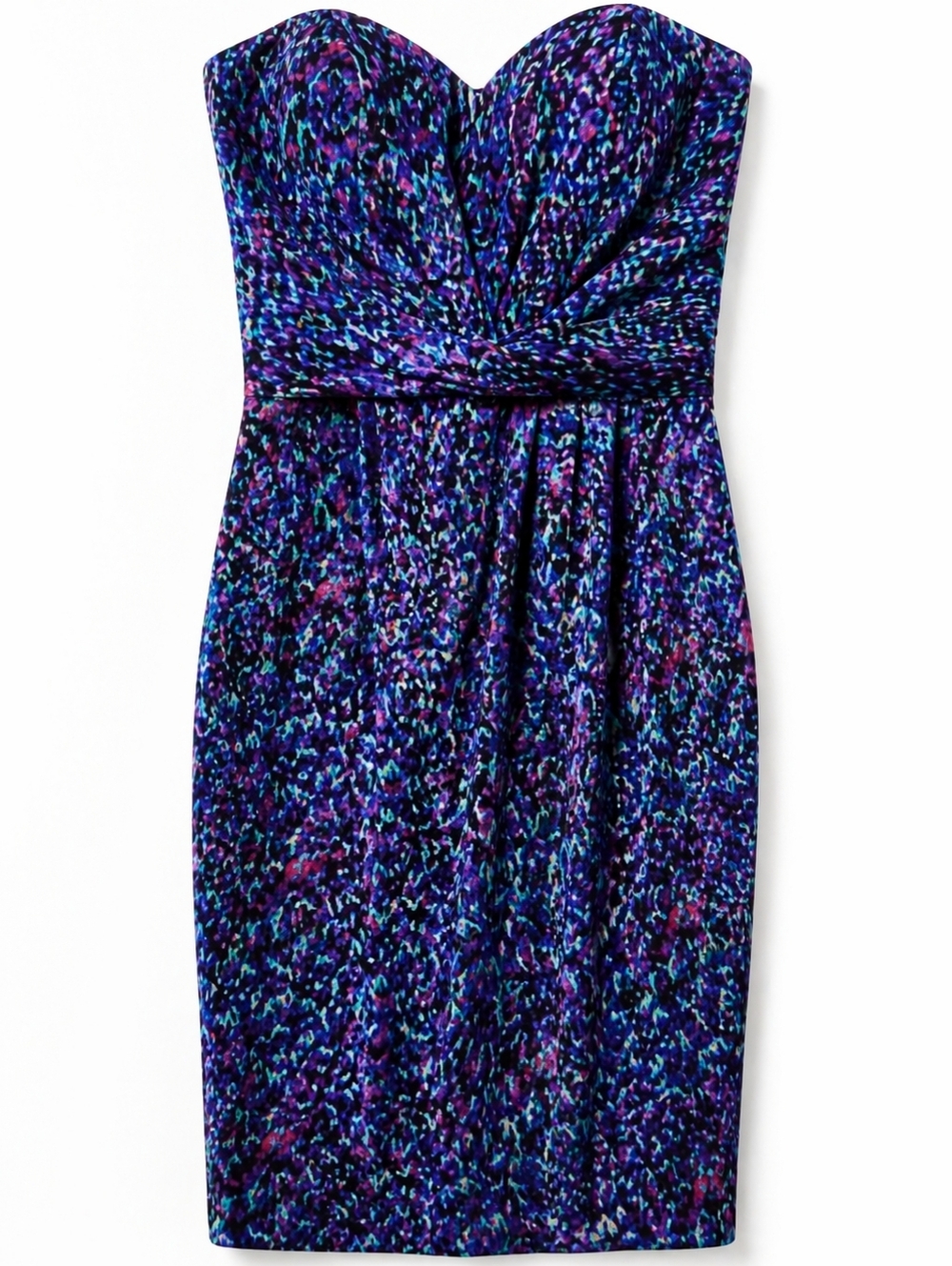 Y2K Jewel Tone Strapless Sweetheart Ruched Bodycon Party Dress Size 12